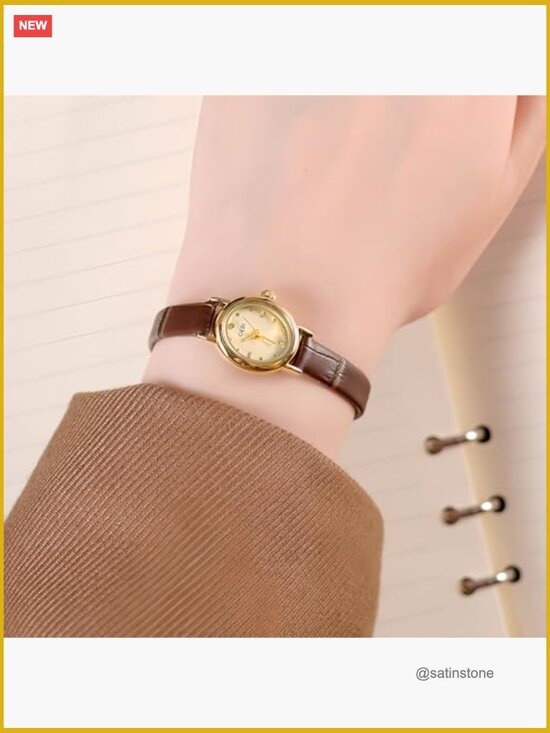 Elegant Retro Women\'s Watch with Leather Strap Diamond Oval Face Casual main image 4